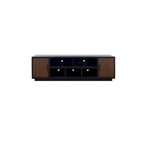 Consola para TV de 85", Negro y Nogal, Apta para televisores de hasta 95"
