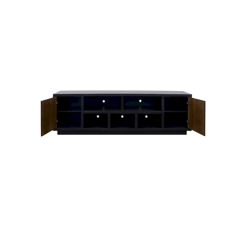 Consola para TV de 85", Negro y Nogal, Apta para televisores de hasta 95"