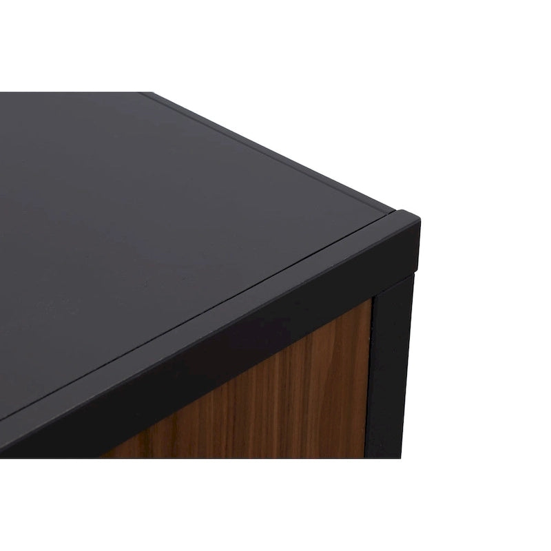 Consola para TV de 85", Negro y Nogal, Apta para televisores de hasta 95"