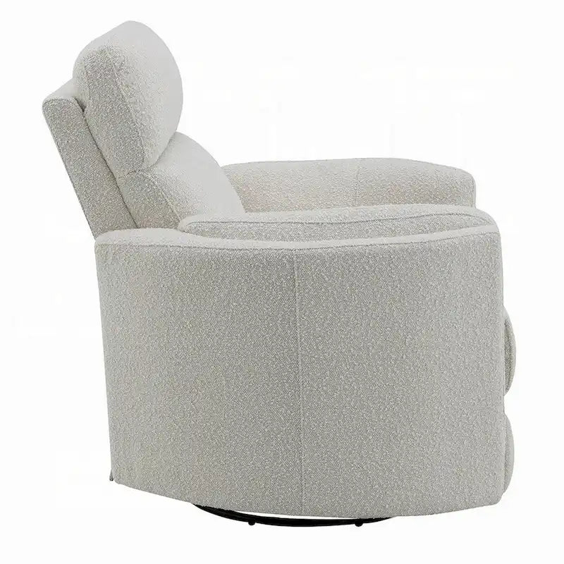 Sillón reclinable giratorio y planeador Boucle beige, un solo asiento