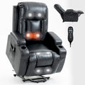 Sillón reclinable elevador eléctrico con masaje y calor – Negro/Gris/Marrón, Un asiento