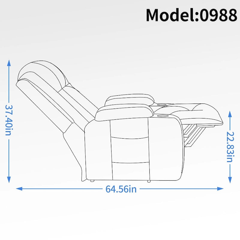 Sillón reclinable elevador eléctrico con masaje y calor – Negro/Gris/Marrón, Un asiento