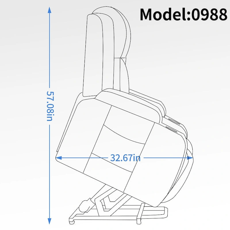 Sillón reclinable elevador eléctrico con masaje y calor – Negro/Gris/Marrón, Un asiento