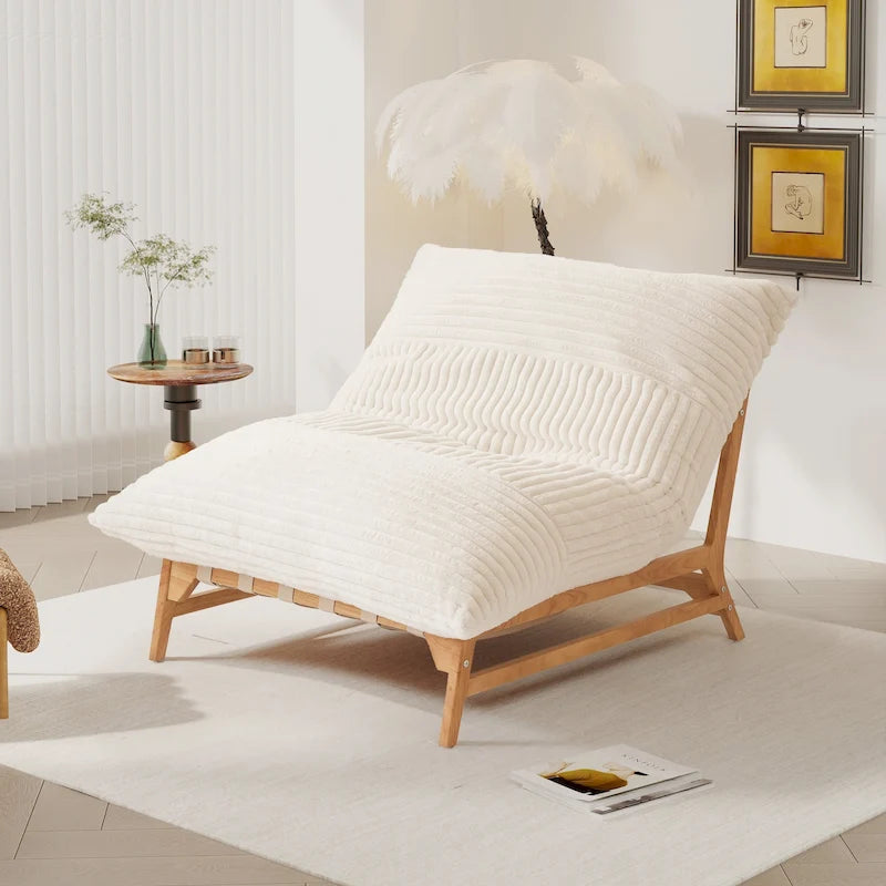 Marrón/Negro/Beige, Sillón Puf de Pana Acolchada, 1 Persona