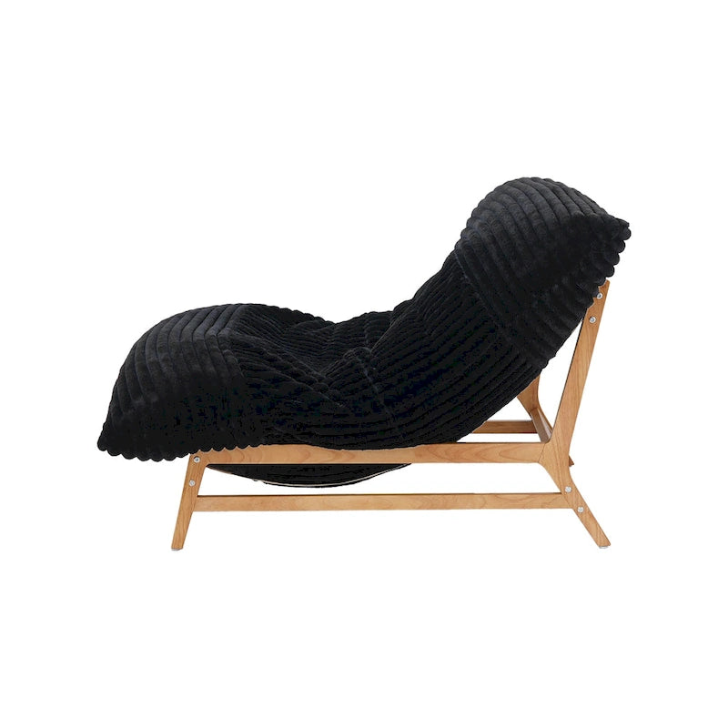 Marrón/Negro/Beige, Sillón Puf de Pana Acolchada, 1 Persona