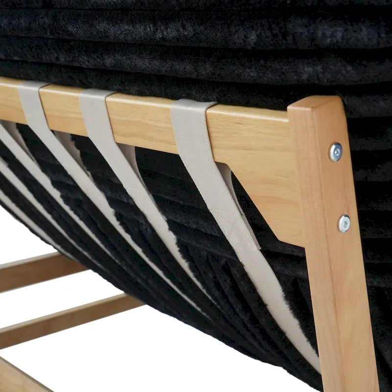 Marrón/Negro/Beige, Sillón Puf de Pana Acolchada, 1 Persona