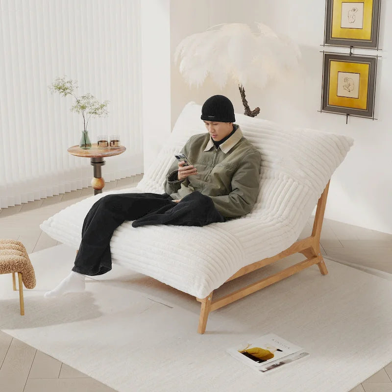 Marrón/Negro/Beige, Sillón Puf de Pana Acolchada, 1 Persona