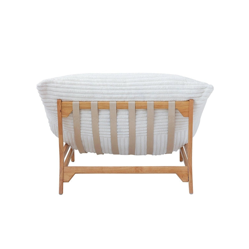 Marrón/Negro/Beige, Sillón Puf de Pana Acolchada, 1 Persona