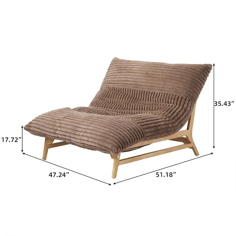 Marrón/Negro/Beige, Sillón Puf de Pana Acolchada, 1 Persona