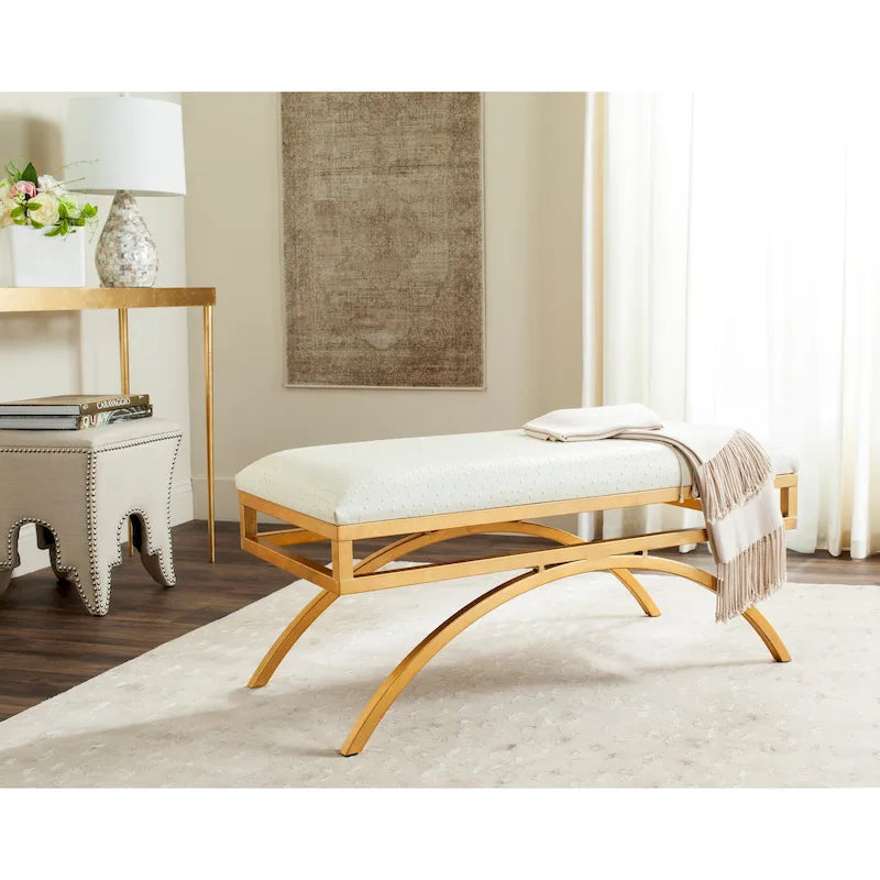 Banco Arc Tapizado Azul Marino/Dorado, un asiento – Disponible en 3 colores