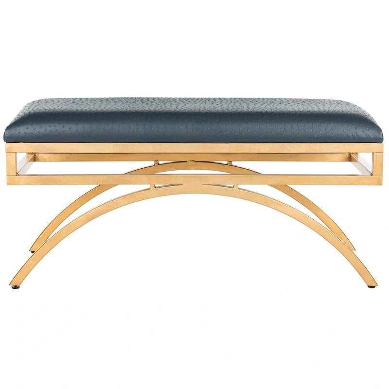 Banco Arc Tapizado Azul Marino/Dorado, un asiento – Disponible en 3 colores