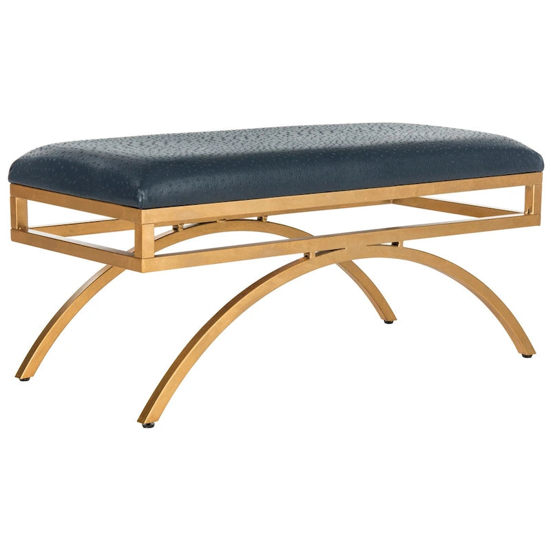 Banco Arc Tapizado Azul Marino/Dorado, un asiento – Disponible en 3 colores