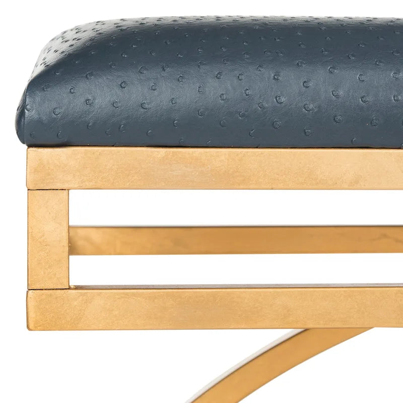 Banco Arc Tapizado Azul Marino/Dorado, un asiento – Disponible en 3 colores