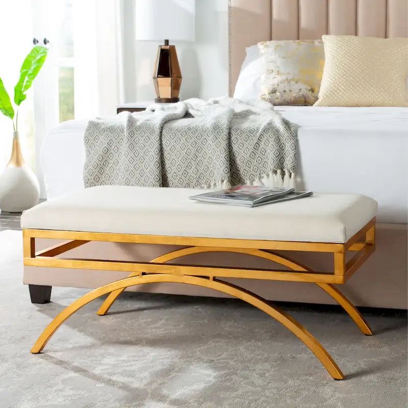 Banco Arc Tapizado Azul Marino/Dorado, un asiento – Disponible en 3 colores