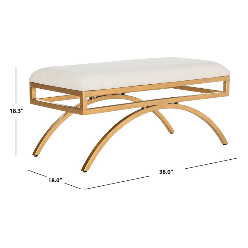 Banco Arc Tapizado Azul Marino/Dorado, un asiento – Disponible en 3 colores