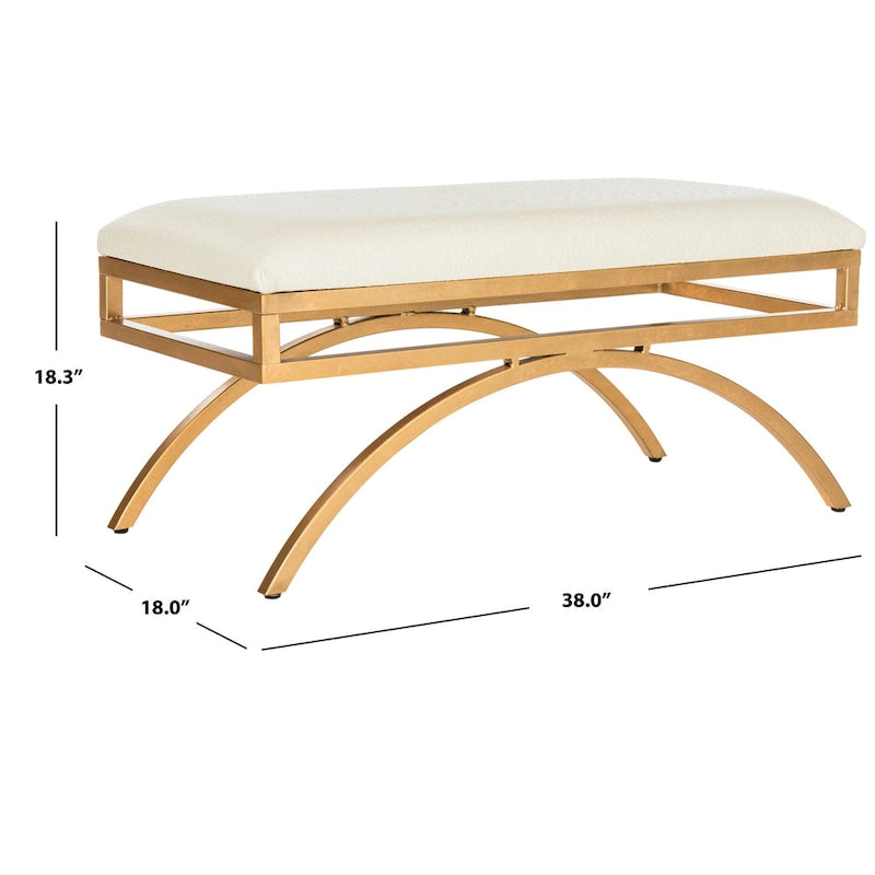 Banco Arc Tapizado Azul Marino/Dorado, un asiento – Disponible en 3 colores