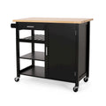 Carrito de cocina contemporáneo natural + blanco/negro/gris con ruedas, con capacidad para 1 persona