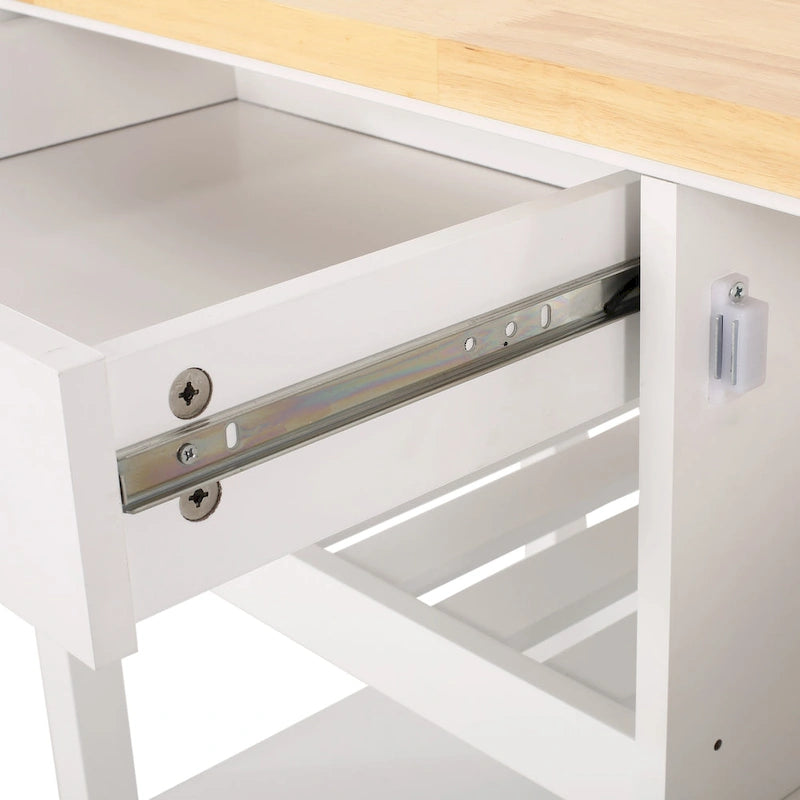 Carrito de cocina contemporáneo natural + blanco/negro/gris con ruedas, con capacidad para 1 persona