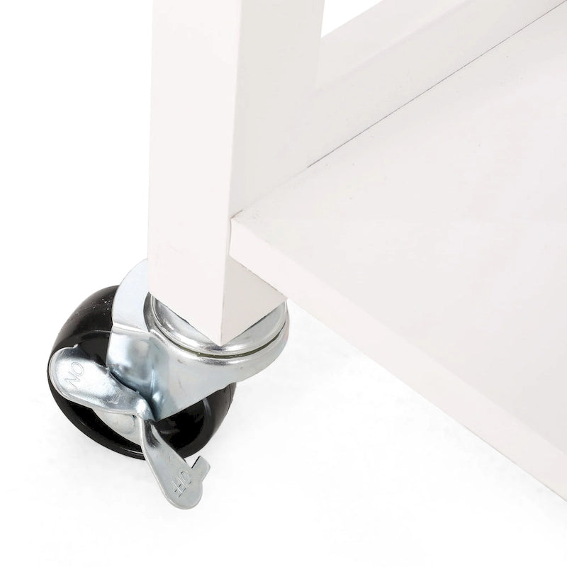 Carrito de cocina contemporáneo natural + blanco/negro/gris con ruedas, con capacidad para 1 persona