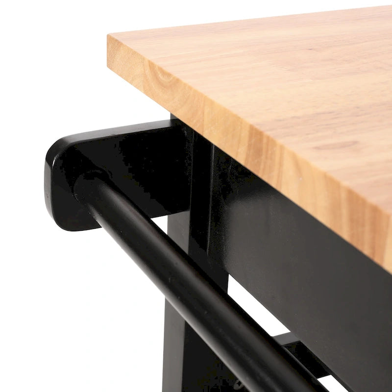 Carrito de cocina contemporáneo natural + blanco/negro/gris con ruedas, con capacidad para 1 persona