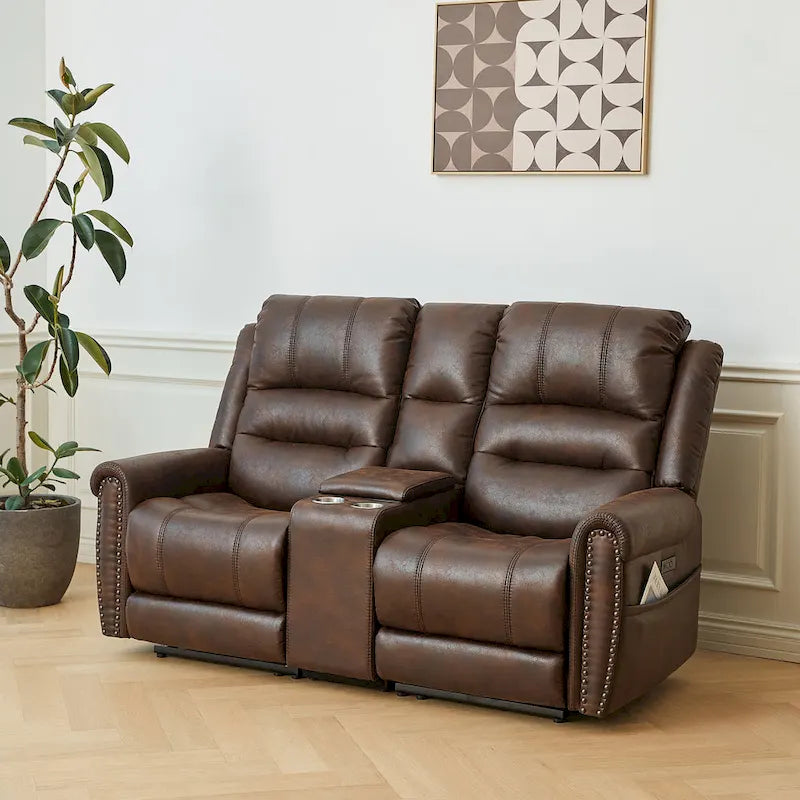 Sofá reclinable eléctrico negro con reposacabezas ajustable, 1 / 2 / 3 / 4 asientos