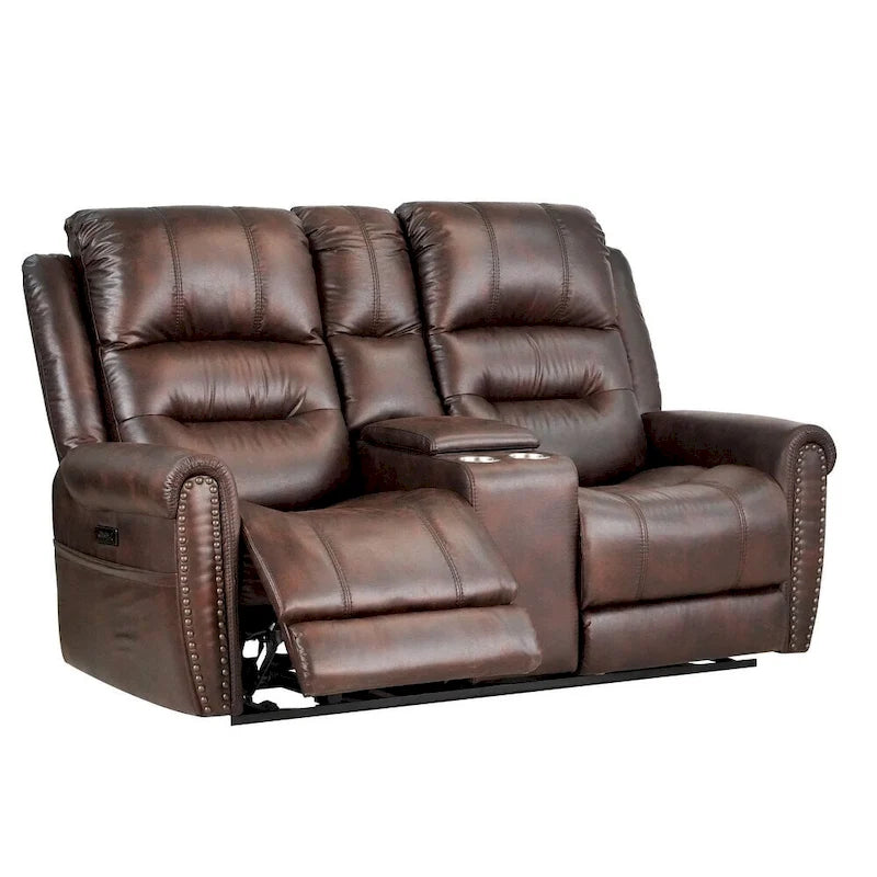 Sofá reclinable eléctrico negro con reposacabezas ajustable, 1 / 2 / 3 / 4 asientos