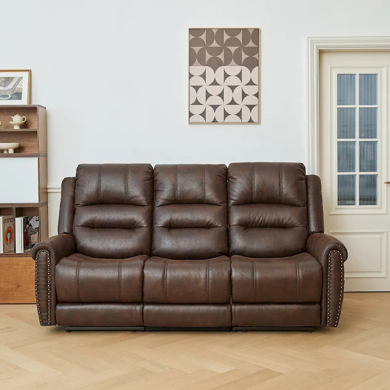 Sofá reclinable eléctrico negro con reposacabezas ajustable, 1 / 2 / 3 / 4 asientos