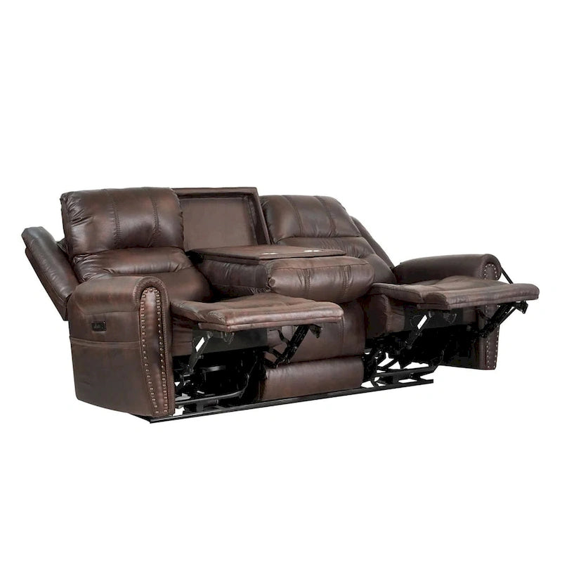 Sofá reclinable eléctrico negro con reposacabezas ajustable, 1 / 2 / 3 / 4 asientos