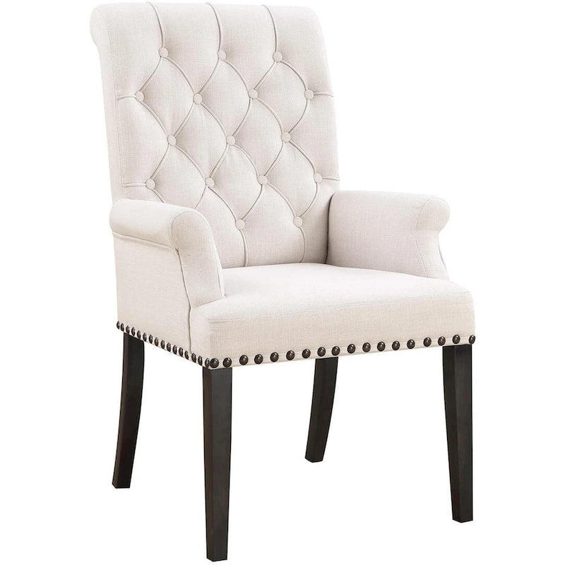 Sillón comedor tradicional beige, individual / juego de 2
