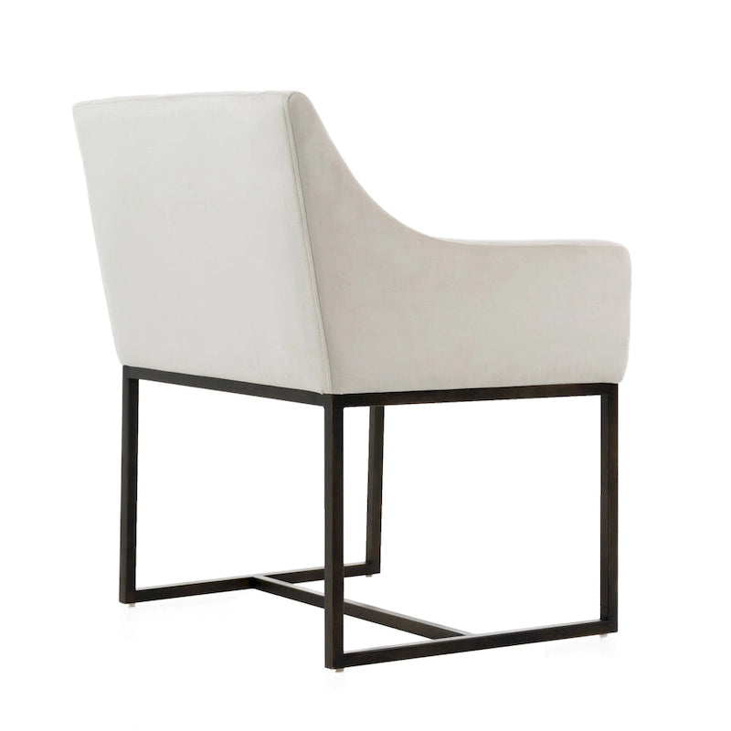 Silla de Comedor de Terciopelo Beige con Patas de Latón Antiguo, Estilo Moderno, 1 Asiento
