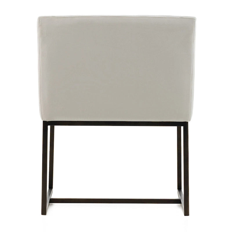 Silla de Comedor de Terciopelo Beige con Patas de Latón Antiguo, Estilo Moderno, 1 Asiento