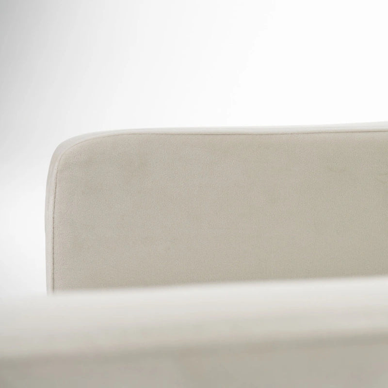 Silla de Comedor de Terciopelo Beige con Patas de Latón Antiguo, Estilo Moderno, 1 Asiento