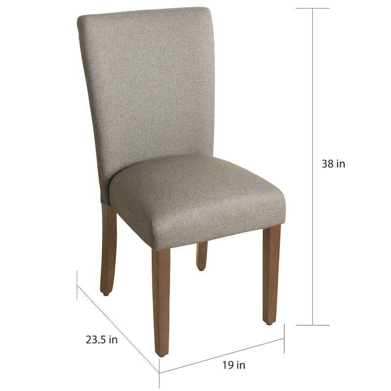 Silla de comedor Parson de tela gris, asiento individual