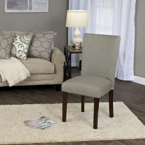 Silla de comedor Parson de tela gris, asiento individual