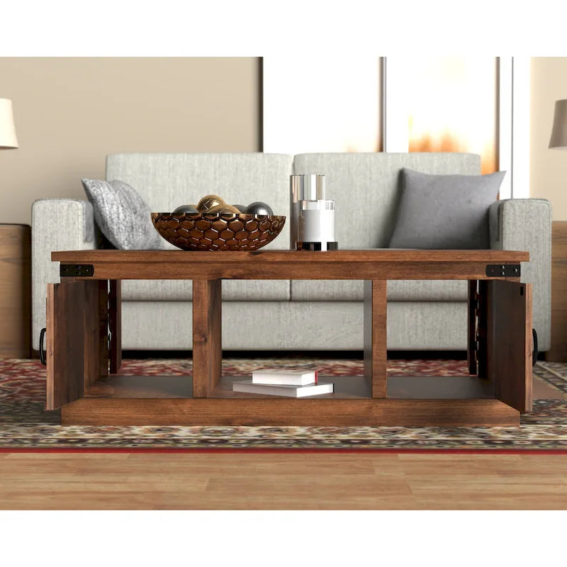 Mesa de centro de granja Aged Whiskey, superficie de madera, 48" de ancho