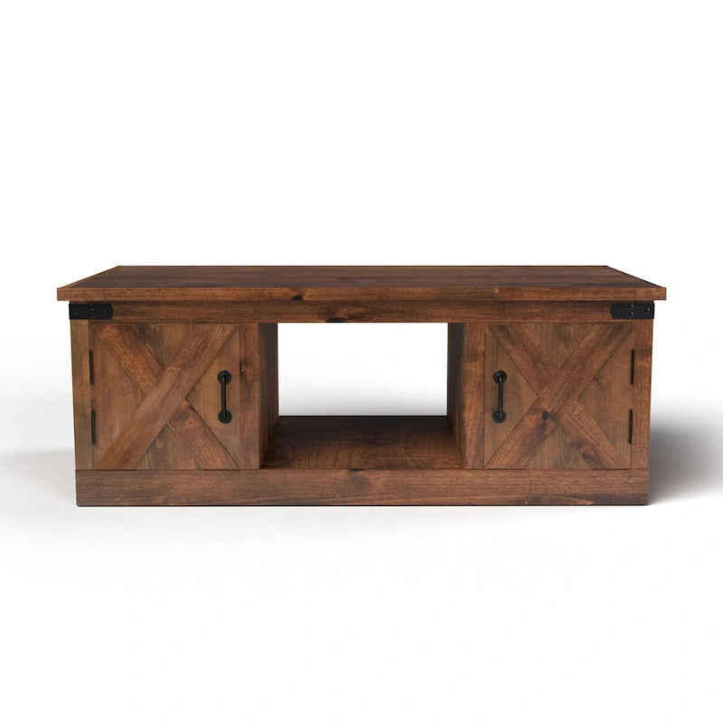Mesa de centro de granja Aged Whiskey, superficie de madera, 48" de ancho