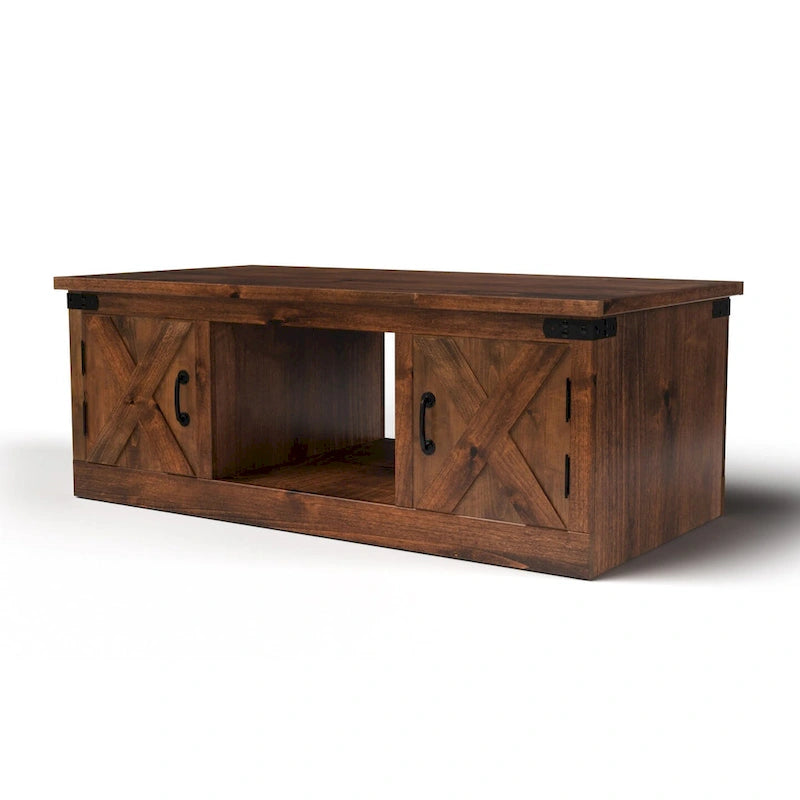 Mesa de centro de granja Aged Whiskey, superficie de madera, 48" de ancho