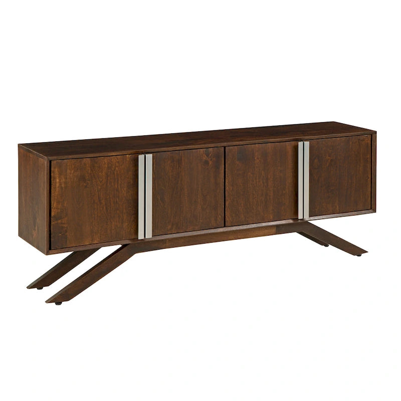 Mueble de TV de Nogal, Estilo Moderno de Mediados de Siglo, Para TV de hasta 65"