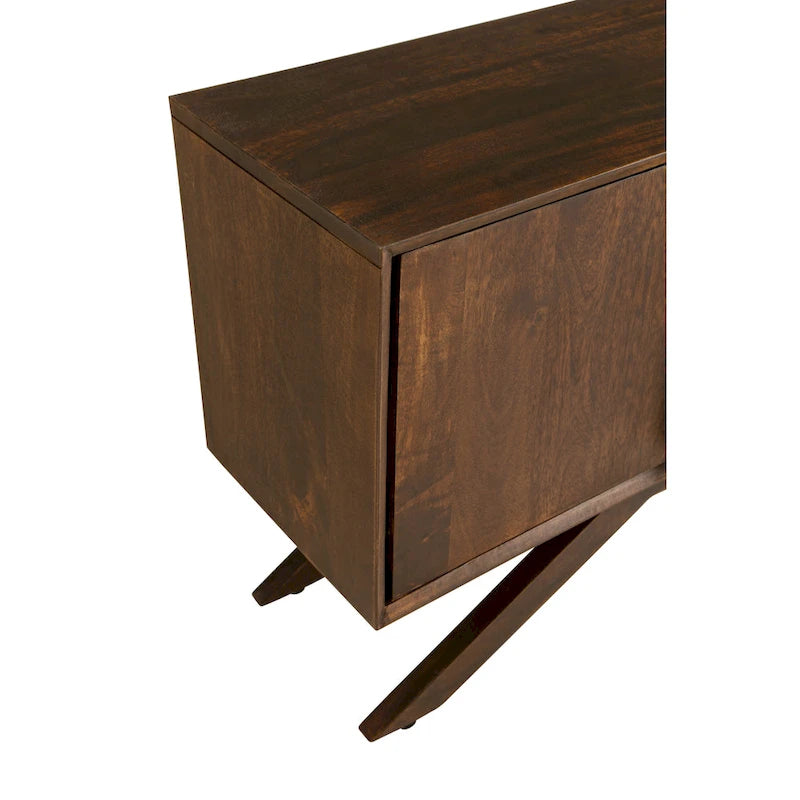 Mueble de TV de Nogal, Estilo Moderno de Mediados de Siglo, Para TV de hasta 65"