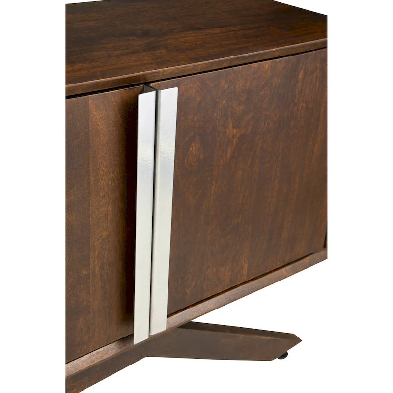 Mueble de TV de Nogal, Estilo Moderno de Mediados de Siglo, Para TV de hasta 65"