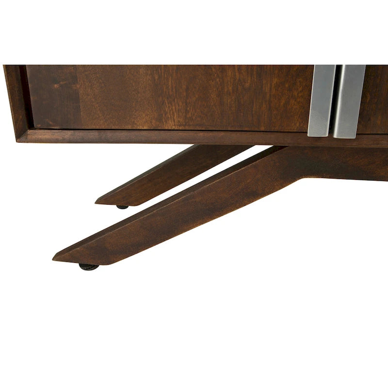 Mueble de TV de Nogal, Estilo Moderno de Mediados de Siglo, Para TV de hasta 65"