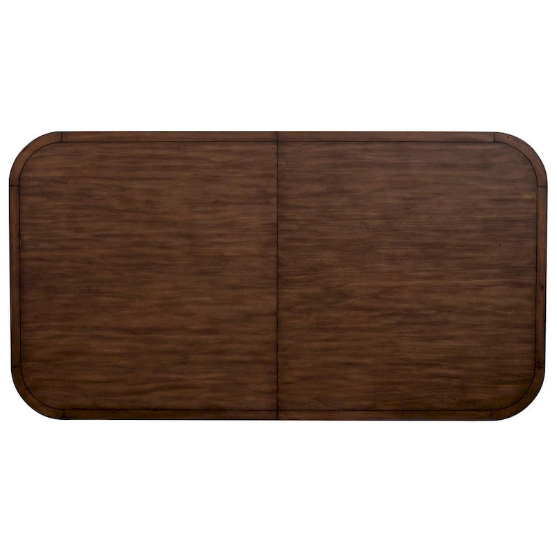 Mesa de comedor de madera de dos tonos (marrón y blanco), para 6-8 personas