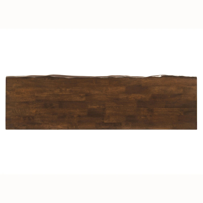 Juego de mesa de altura de mostrador para granja, nogal oscuro, 4 piezas, 6 asientos
