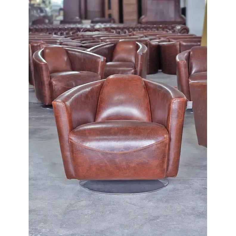 Sillón Giratorio - Marrón / Negro, Asiento Individual