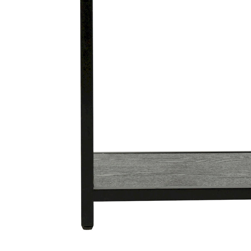Mesa Consola Geométrica, Nogal/Negro/Beige, 42" An. – Requiere Montaje por 1 Persona