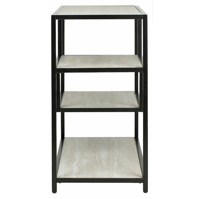 Mesa Consola Geométrica, Nogal/Negro/Beige, 42" An. – Requiere Montaje por 1 Persona