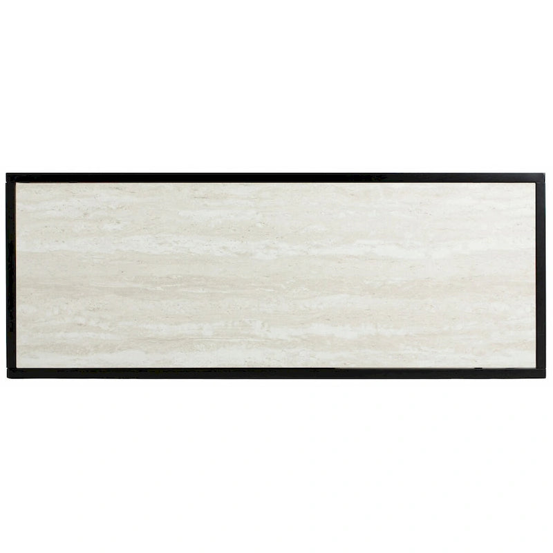 Mesa Consola Geométrica, Nogal/Negro/Beige, 42" An. – Requiere Montaje por 1 Persona