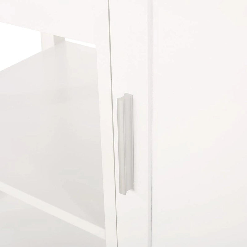 Carro de cocina moderno con ruedas, cajón y armario, negro/gris/blanco