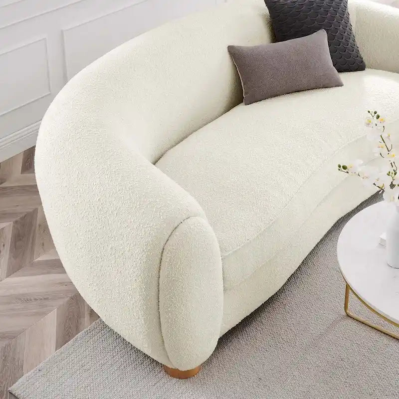Sofá de 3 plazas Boucle color marfil