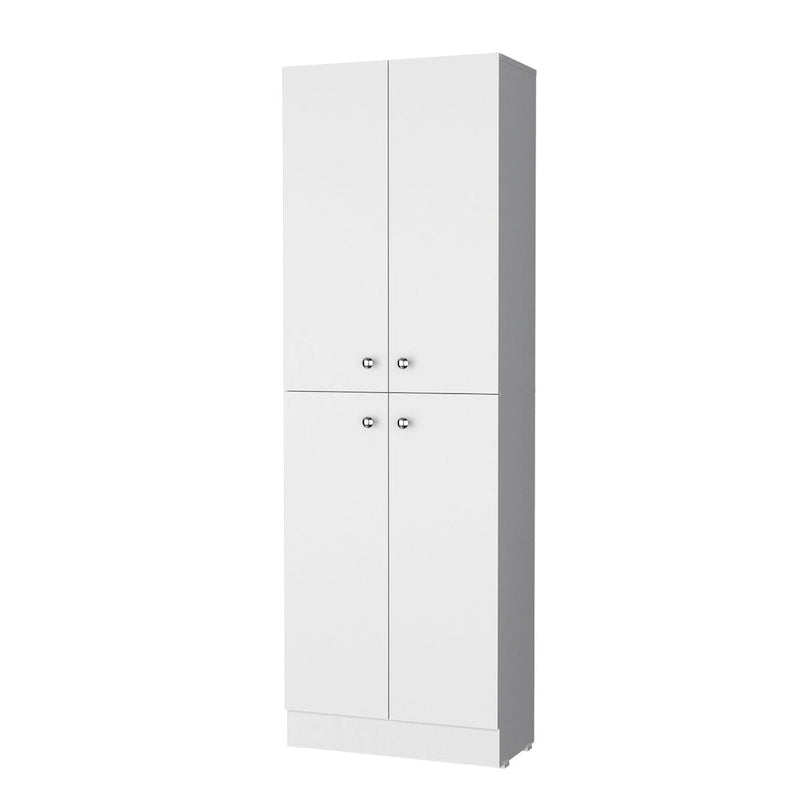Alacena Negra/Blanca con 4 Puertas y 5 Estantes, Armado para 1 Persona